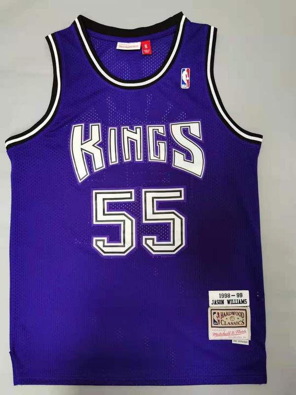 Men Sacramento Kings #55 Williams Purple Throwback Gourmet mesh NBA Jersey